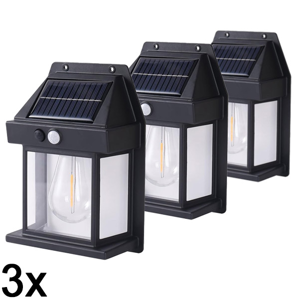 3x Lauko saulės energijos lempa su judesio jutikliu | FLUXLAMP
